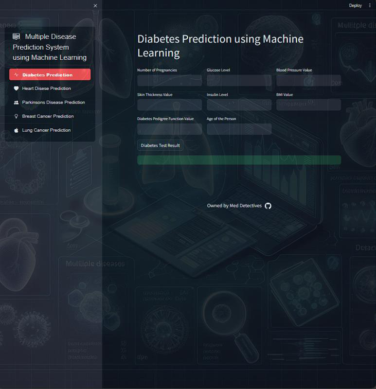 Screenshot of Disease Prediction Project