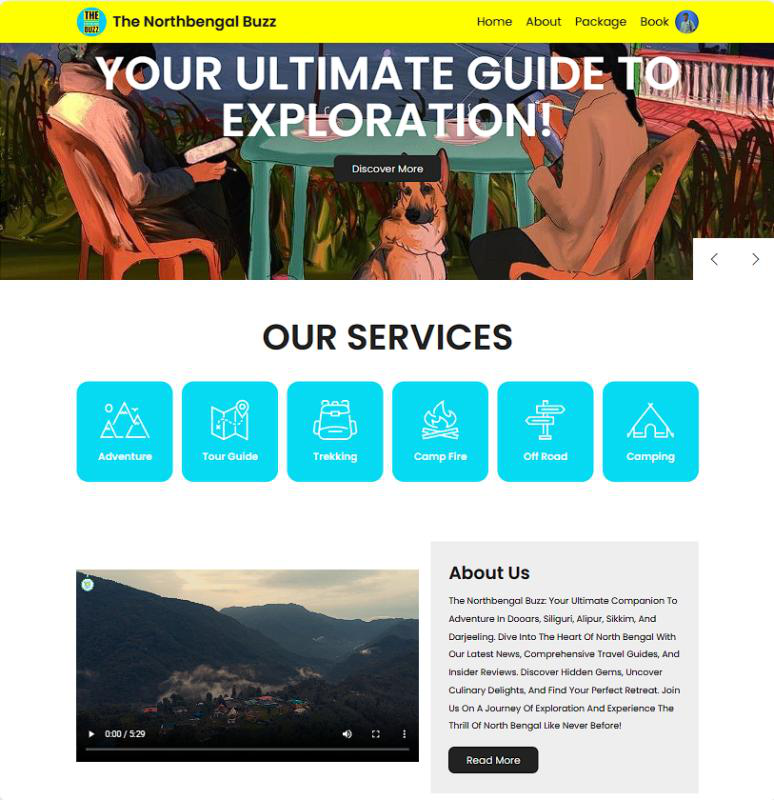 Screenshot of Travelling Website
